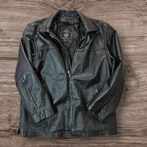 Vintage Real Leather Bomber Jacket | Size XL | Black | Motorcycle